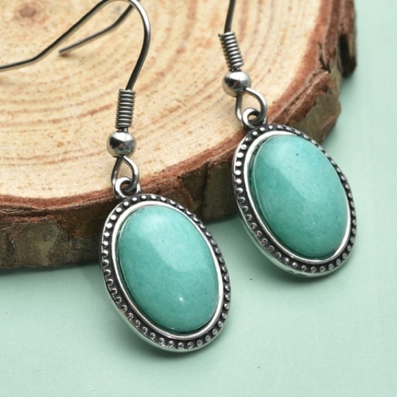 NWT Premium Russian Amazonite, stainless steel dangle earrings - Picture 2 of 6